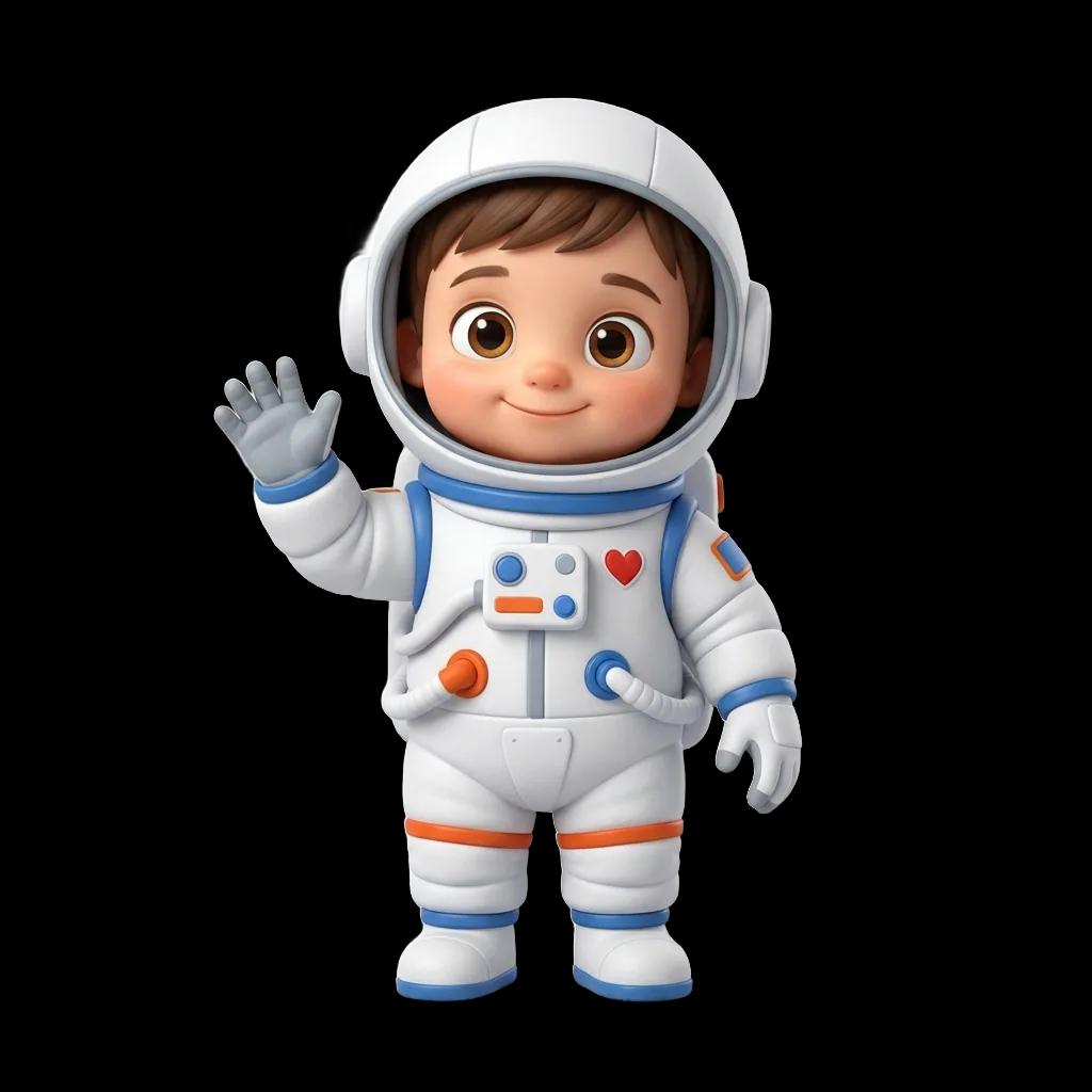 Elif Başkut Anaokulu Narlıdere — uzay temalı astronot çocuk illüstrasyonu